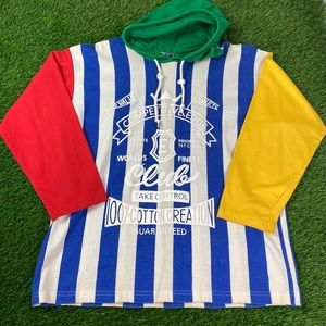 Vintage 80s Suzy Phillips Colorblock Hoodie Sweatshirt Oversize